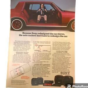 Vtg Sony Car Stereo Print Advertisement 8 x 11 December 1982 Original Collect